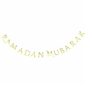 Ramadan Mubarak Gold Hanging Banner