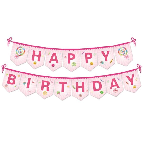 Candyland Happy Birthday Banner