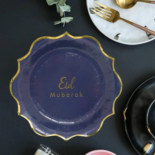 Blue and Gold Eid Mubarak Plates - Big - Image 2