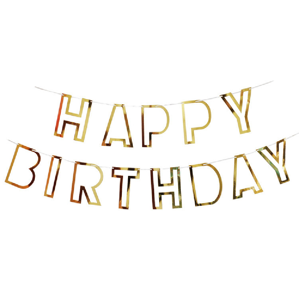 Happy Birthday Outline Banner