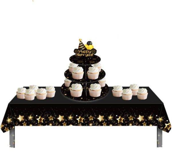 Black with Gold Stars Tablecover - Image 3