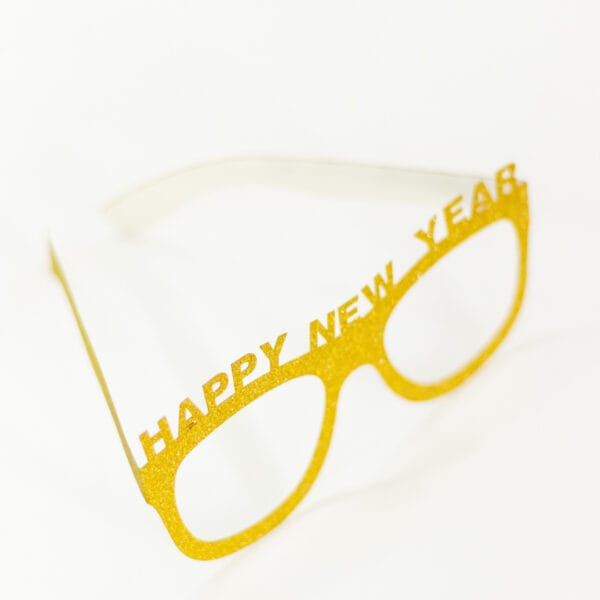 Happy New Year Glittering Gold Glasses - Image 2