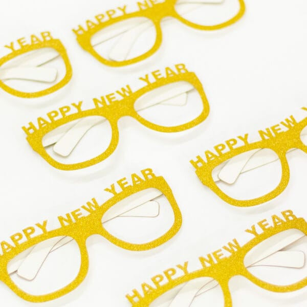 Happy New Year Glittering Gold Glasses - Image 3