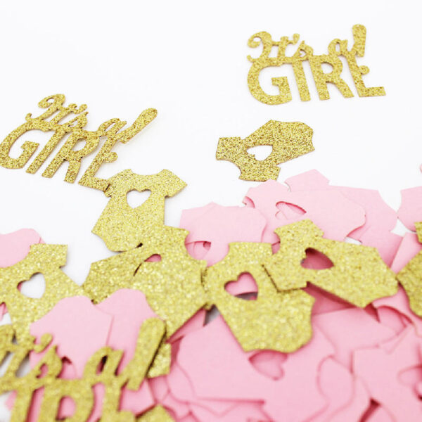 Glittering Gold It's a Girl confetti pack - Image 3