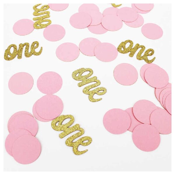 Glittering Gold One with White and Pink Confetti Pack