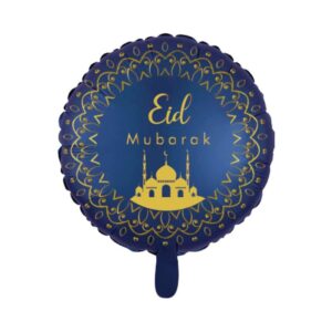 Blue and Gold Eid Mubarak Foil Balloon