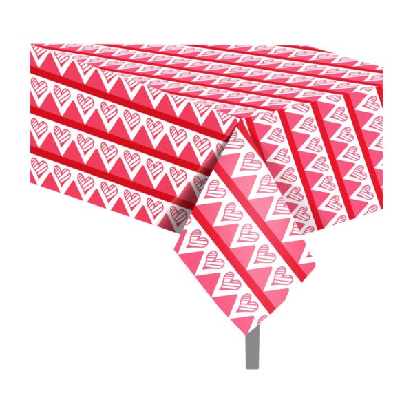 Heart Design Plastic Table Cover
