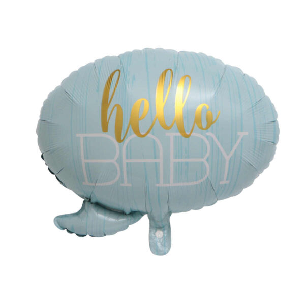 Hello Baby' Bubble Foil Balloon - Blue