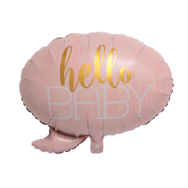 Hello Baby Bubble Foil Balloon - Pink