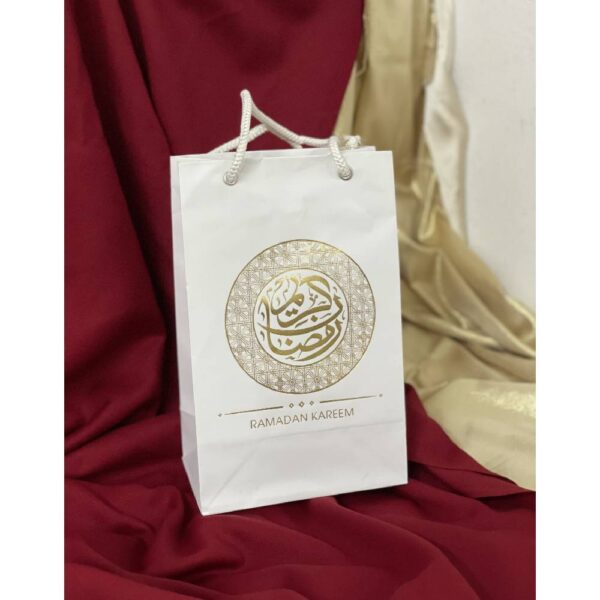Ramadan Kareem White Gold Gift Bags Set of 4 - Image 3