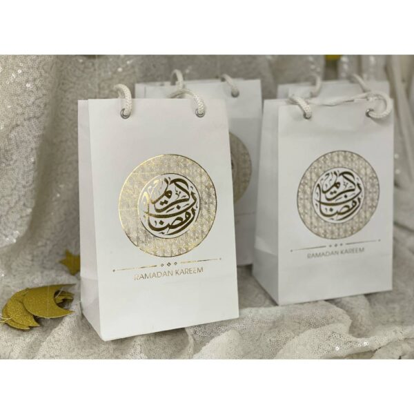 Ramadan Kareem White Gold Gift Bags Set of 4 - Image 4