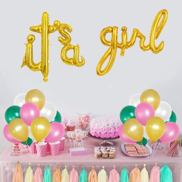 It's a girl script handwritten foil balloons (Gold) - Image 2