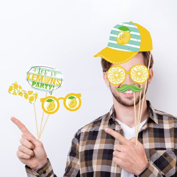 Lemon themed Photo booth party props - Image 3