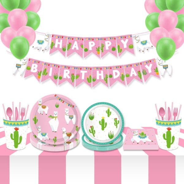 Llama Party Tableware Set for 8 - Image 2