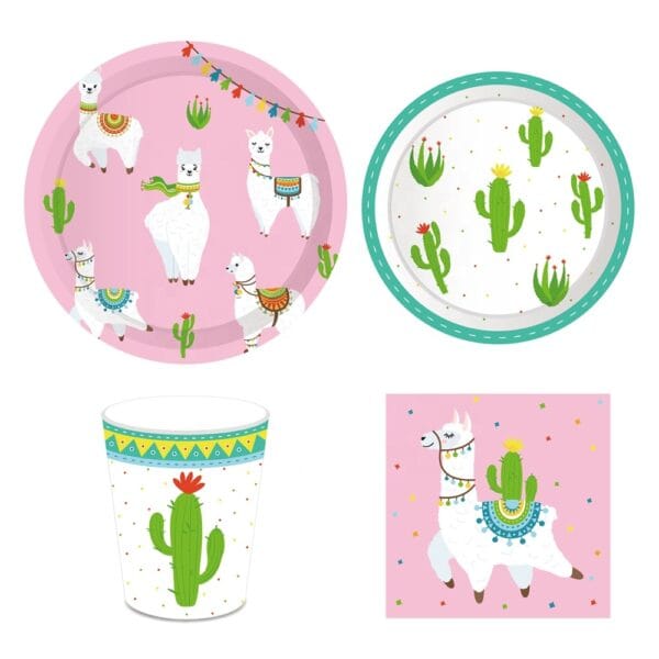 Llama Party Tableware Set for 8