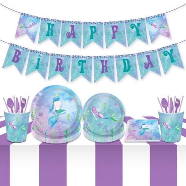 Mermaid Happy Birthday Banner - Image 2