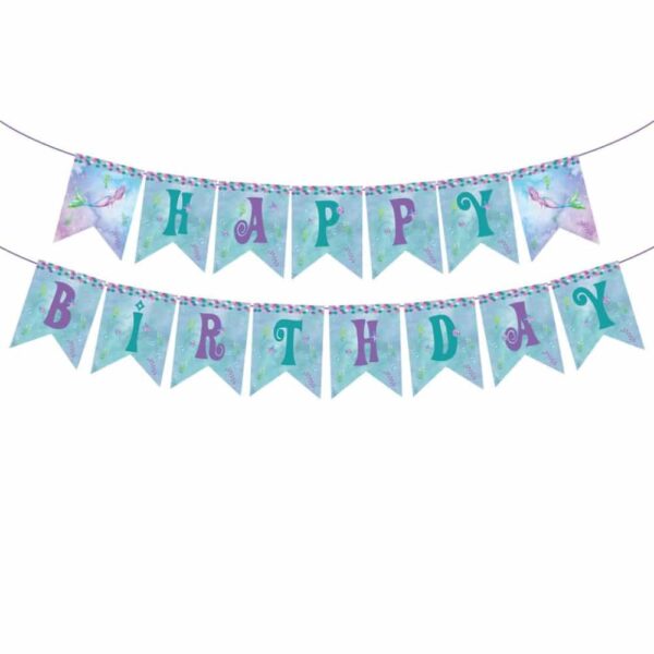 Mermaid Happy Birthday Banner