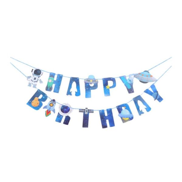 Happy Birthday Banner Space Astronaut