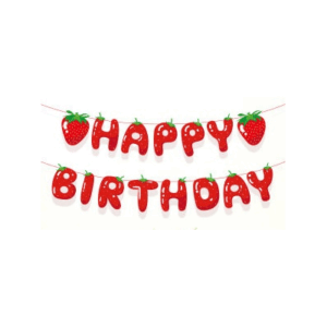 Strawberry Happy Birthday Banner