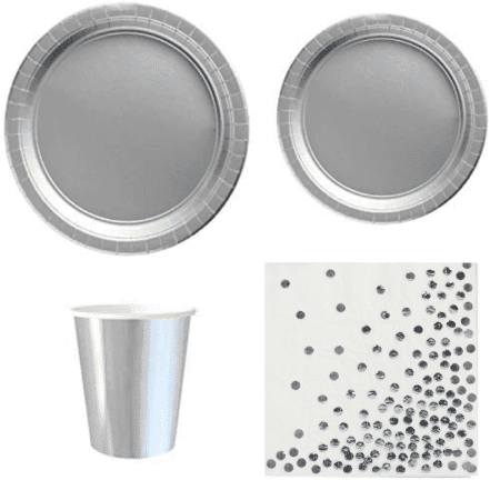 Metallic Colored Party Tableware Set