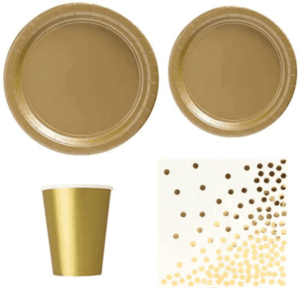 Metallic Colored Party Tableware Set