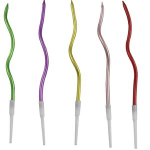 Metallic mix Wavy Candle Pack of 5