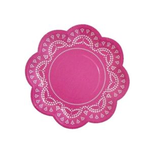 Dark Pink Lace Round Plates