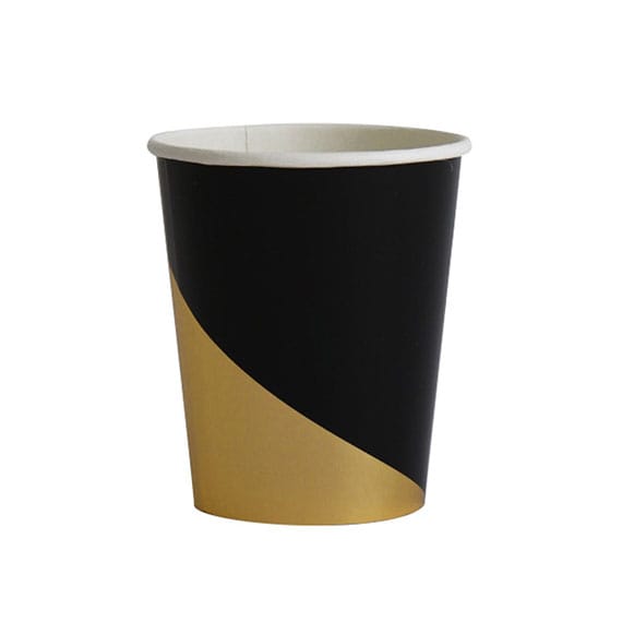 Black with Gold Cups