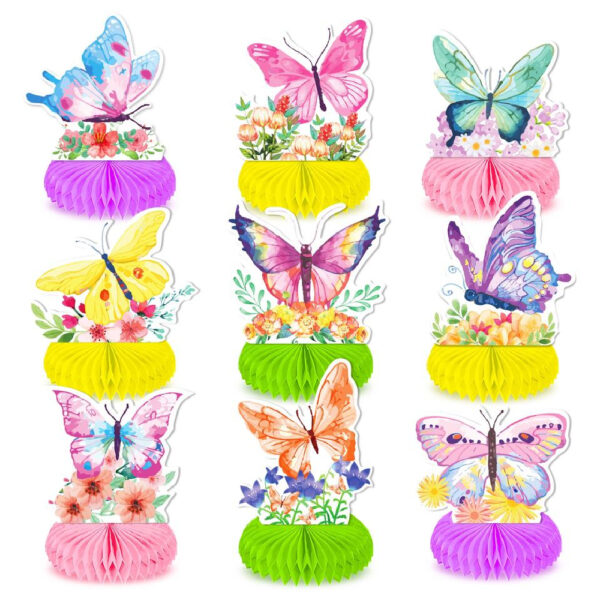 Pastel Butterfly Honeycomb Centerpieces