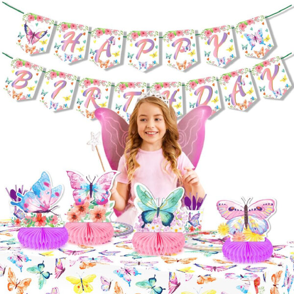 Pastel Butterfly Honeycomb Centerpieces - Image 3