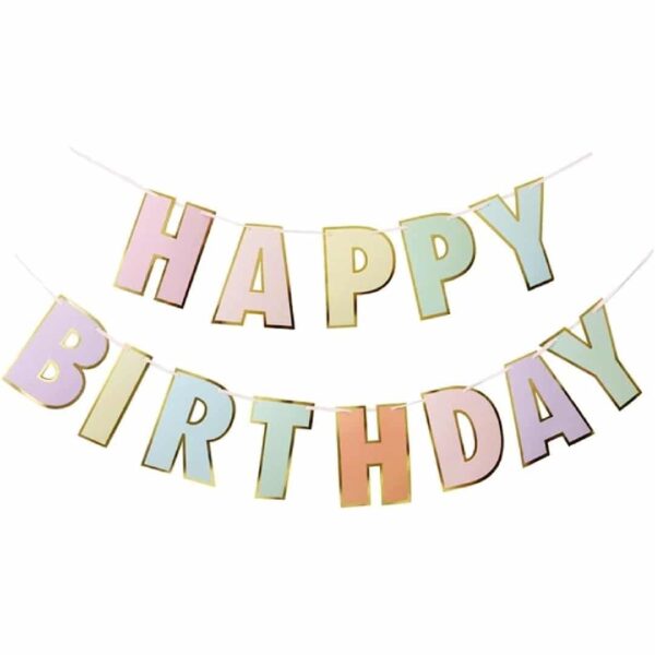 Pastel Happy Birthday Banner