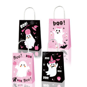 Pink and Black BOO Halloween Paper Gift Bags