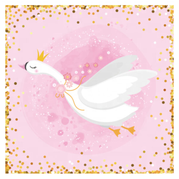 Pink and Gold Swan Designed Tableware Set - Image 6