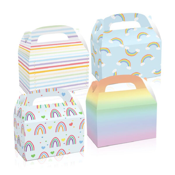 Rainbow and Clouds themed Portable Kraft Paper Gift Box