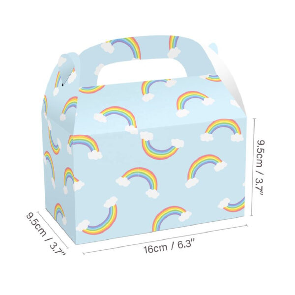 Rainbow and Clouds themed Portable Kraft Paper Gift Box - Image 2
