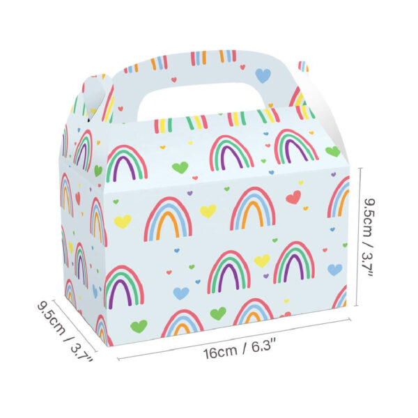 Rainbow and Clouds themed Portable Kraft Paper Gift Box - Image 3