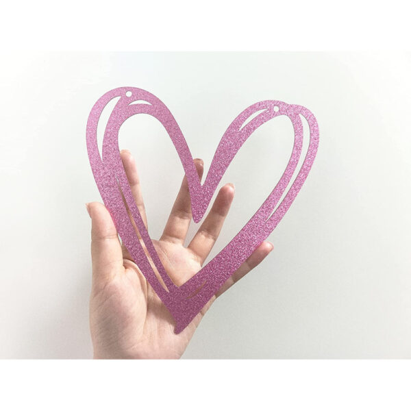 Red and Pink Glittering Hanging Heart Garland - Image 2