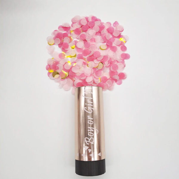 Rose Gold Gender Reveal Confetti Popper - Image 5
