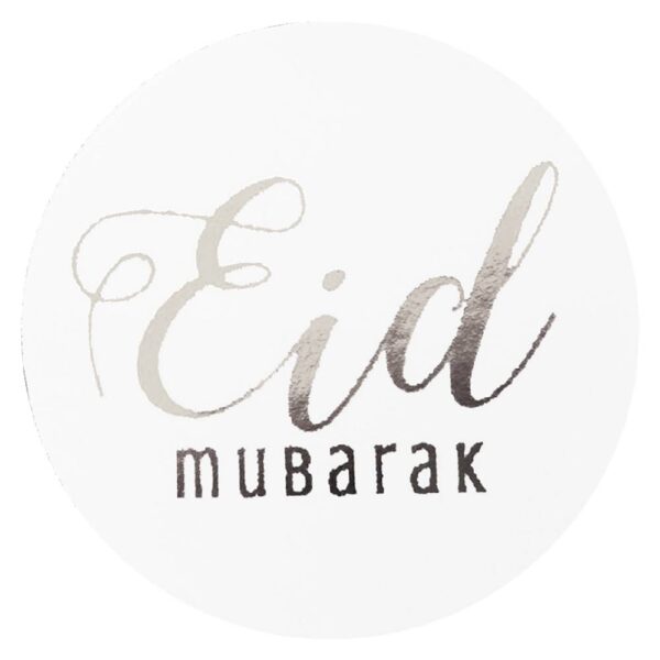 Silver Foil Eid Mubarak Stickers Pack of 10