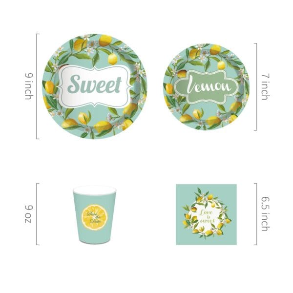 Sweet Lemon Party Tableware Set - Image 2