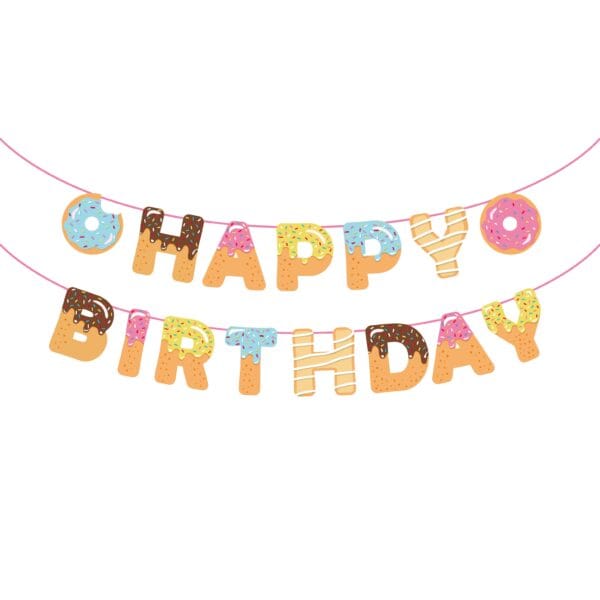 Happy Birthday Donut Banner