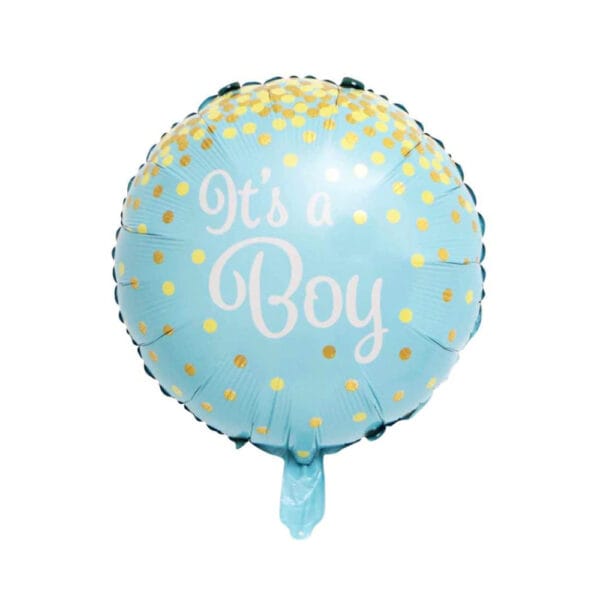 GOLD CONFETTI IT’S A BOY ROUND FOIL BALLOON