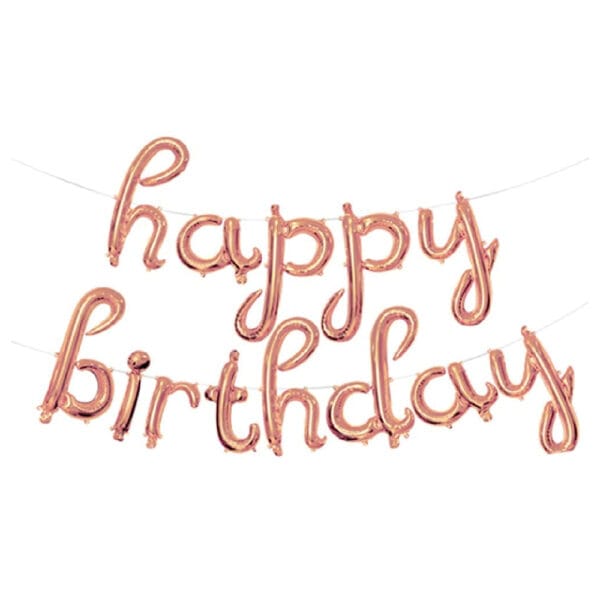 Script Happy Birthday Foil Balloon Banner - Image 3