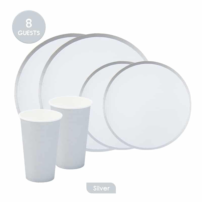 Round Rimmed Tableware Set for 8