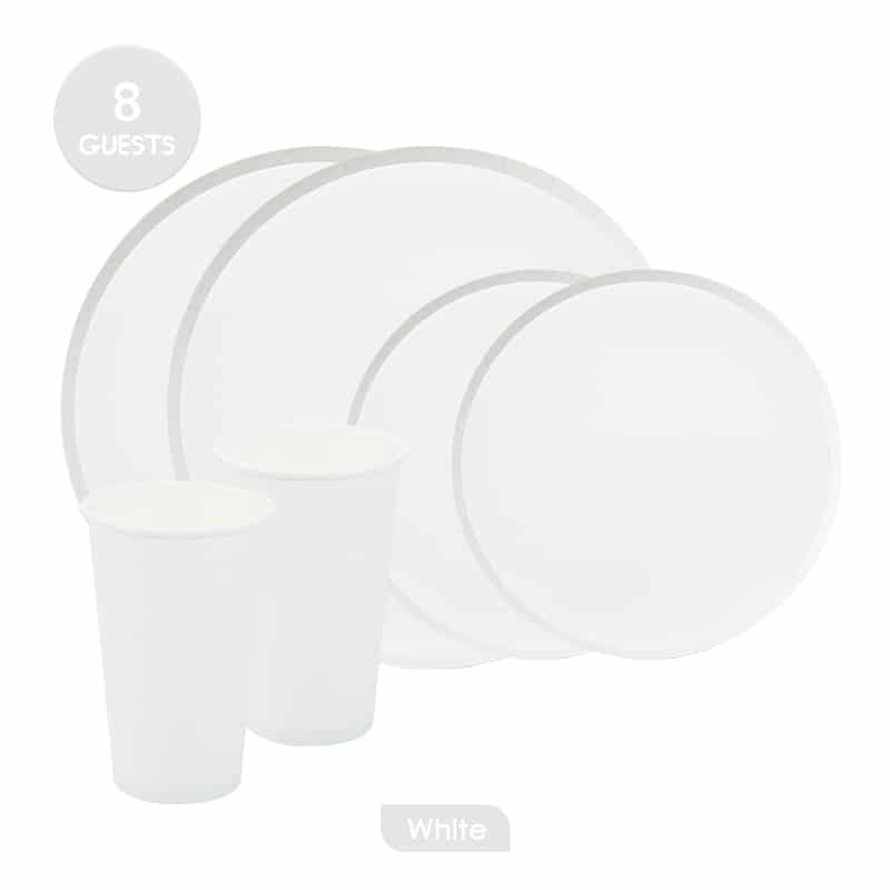 Round Rimmed Tableware Set for 8