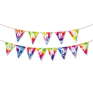 Tie-dye themed Happy Birthday Bunting