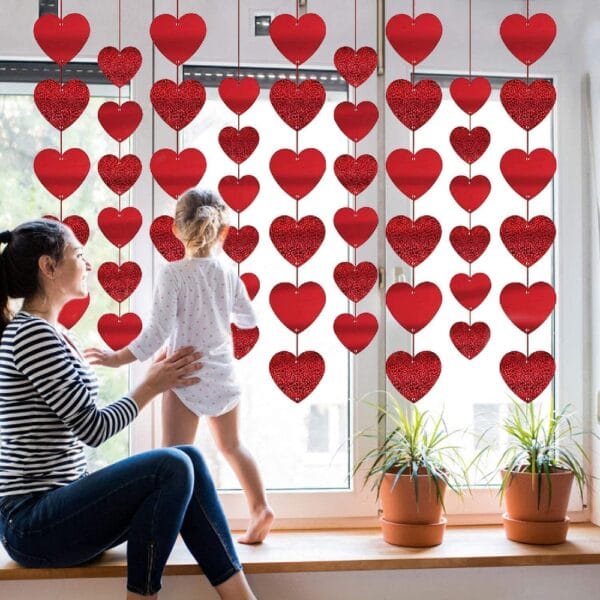 Valentine's Day Decorations Heart Garland - Image 6