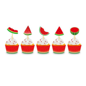 Watermelon themed Cupcake Wrappers and Toppers Set