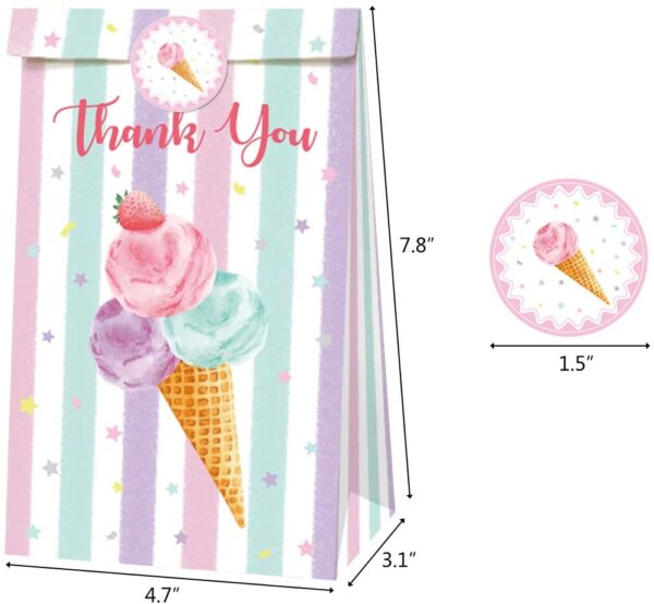 Ice cream Party Gift Favor Bags Pack of 12 - Image 2
