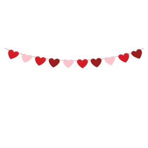 Felt Red and Pink Heart Garland